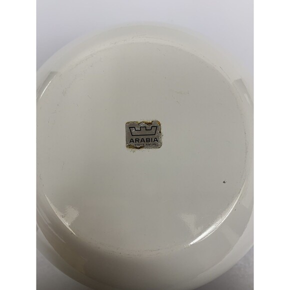 Arabia Finland Large Enamel Bowl‎ 8" Diameter Brown White Medieval MCM - Picture 6 of 7